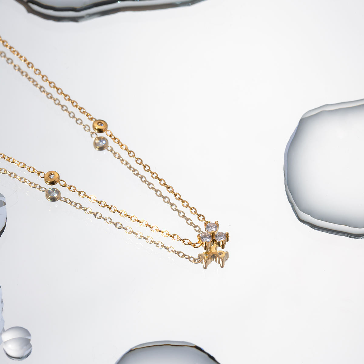 Natalia Triple Pendant Cubic Zirconia Necklace