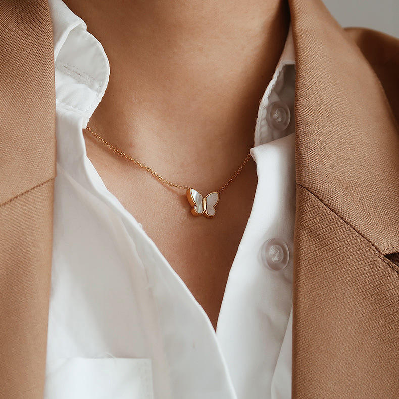 Nora Butterfly Pearl Necklace