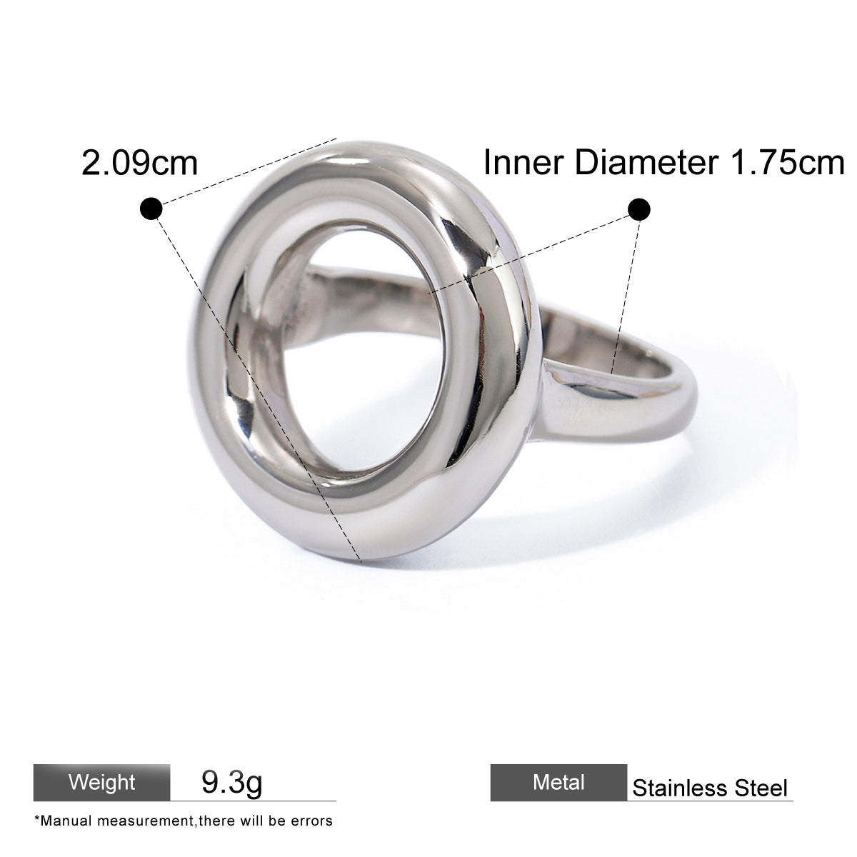 Silver Roxanne Chunky Hoop Ring