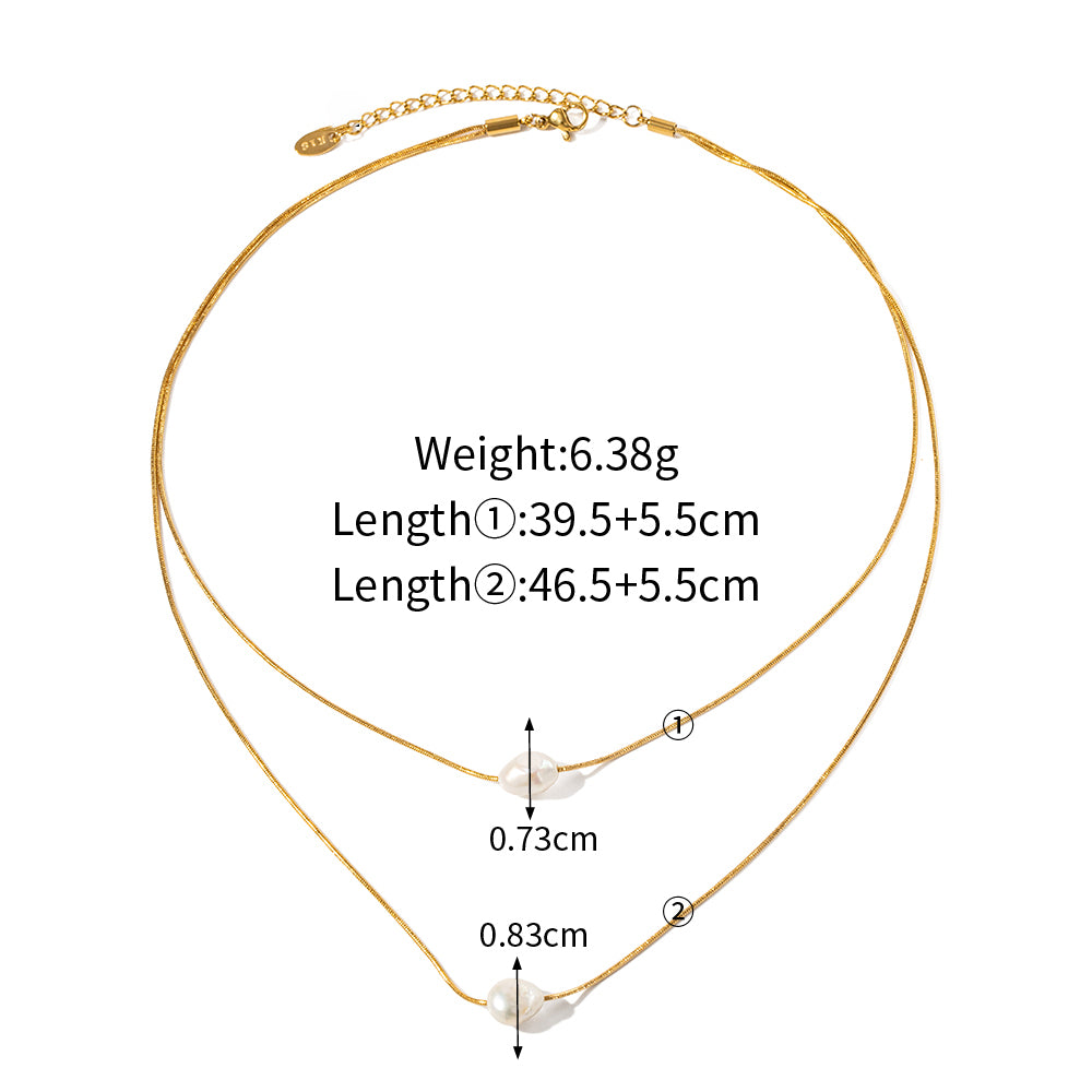 Norma Double Layered Freshwater Pearl Necklace