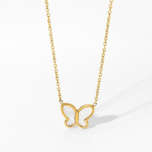 Nora Butterfly Pearl Necklace