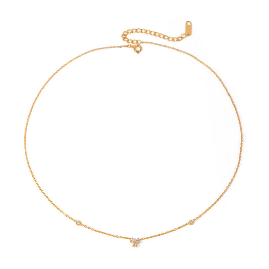 Natalia Triple Pendant Cubic Zirconia Necklace