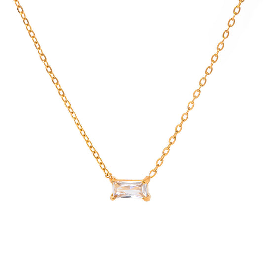 Nelia Rectangle Cubic Zirconia Pendant Necklace