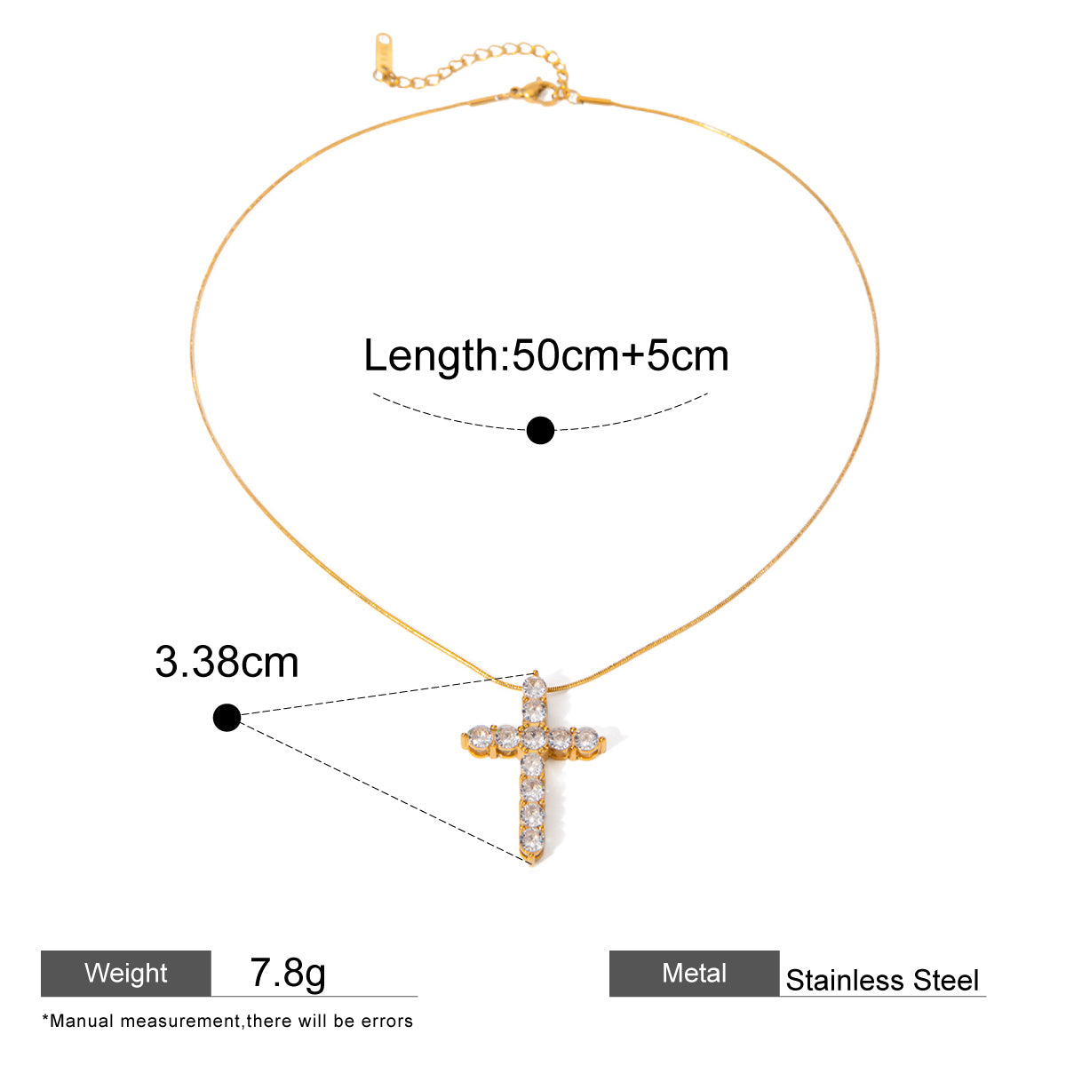 Noemi Cross Necklace with Zircon