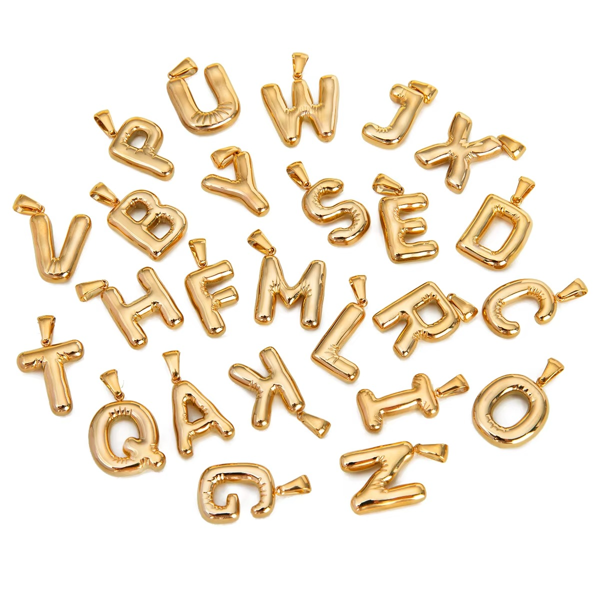 Nadia Letter Pendant Initial Necklace - Balloon Design