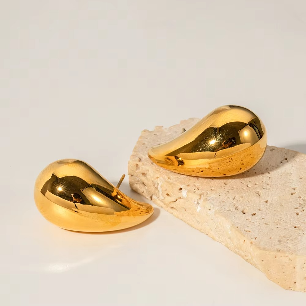 Gold Elaine Tear Drop Earrings