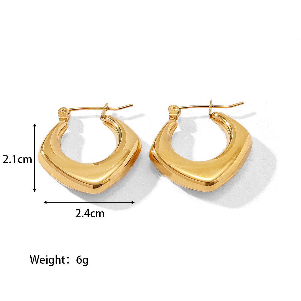 Emilia Rhombus Geometric Hoop Earrings