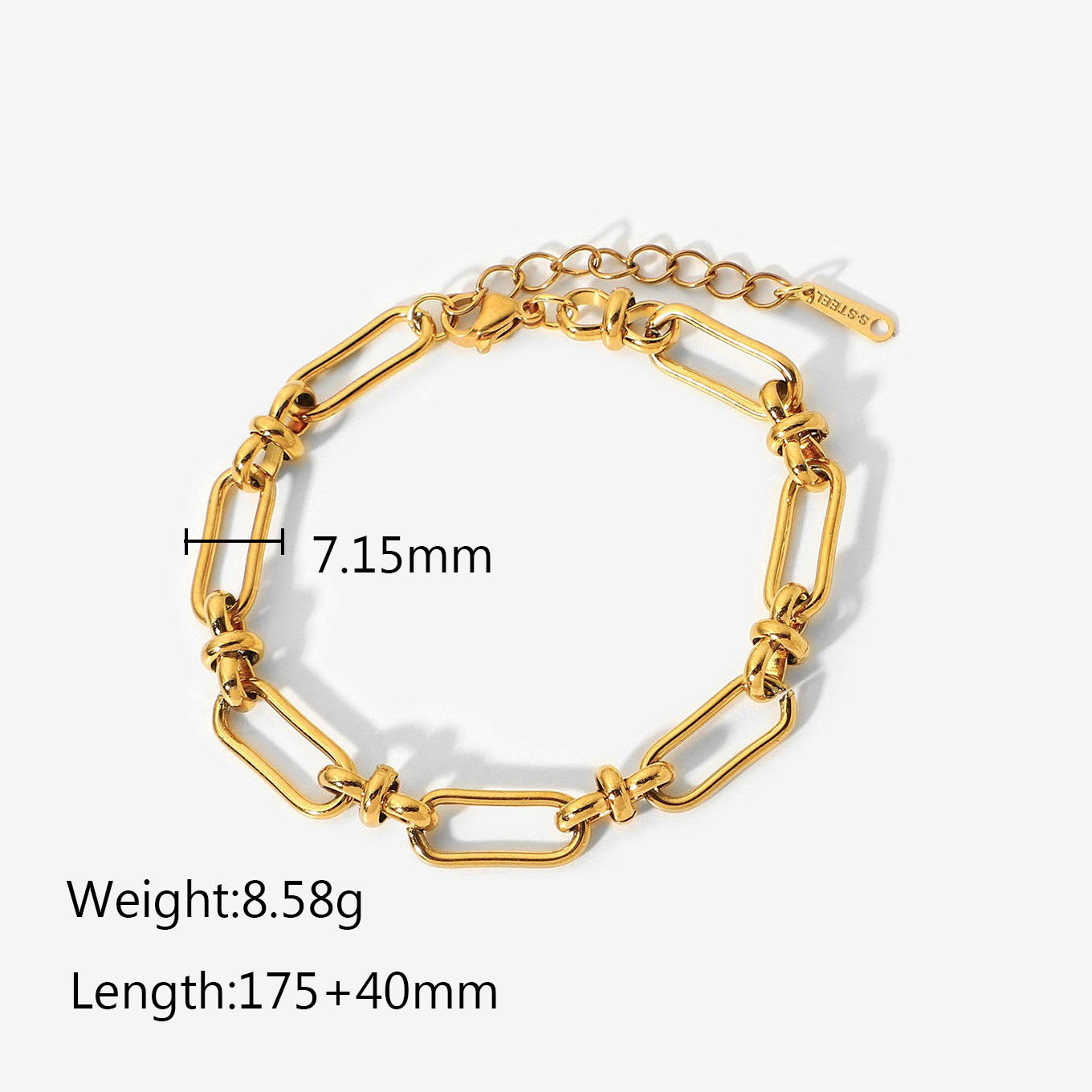 Benilda Paperclip Rectangle Link Chain Bracelet