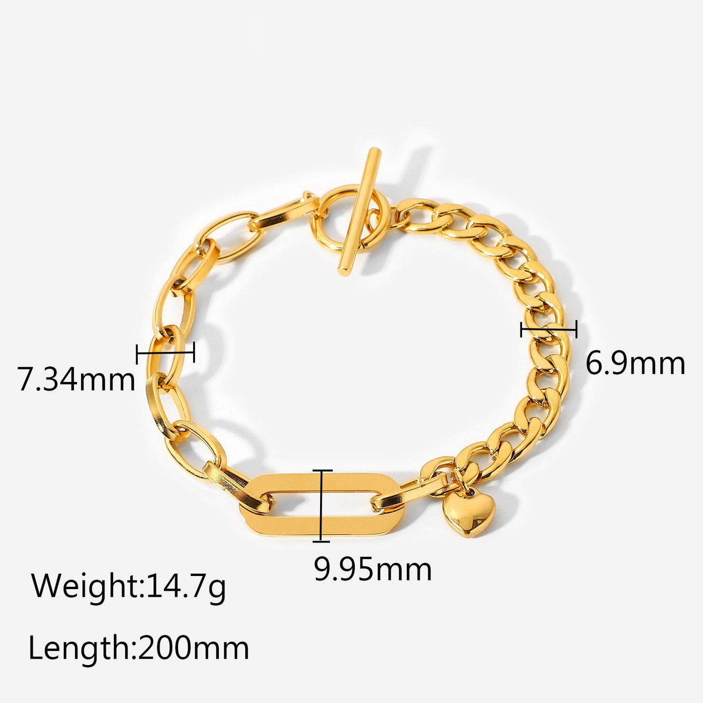 Belen Oval Link Dual Design Bracelet
