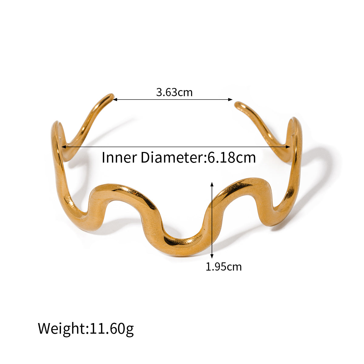Bonifacia Twist Wavy Cuff Bangle
