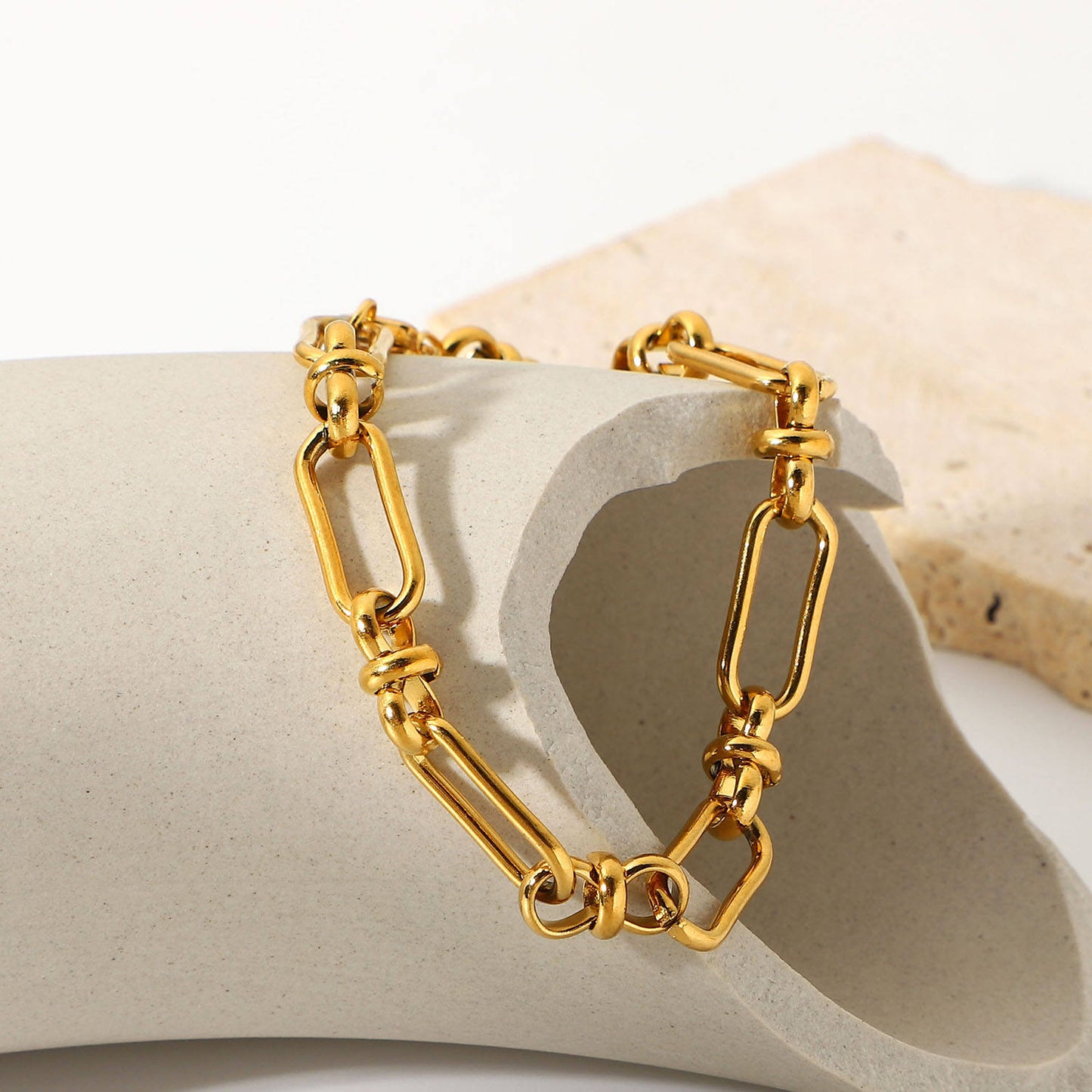 Benilda Paperclip Rectangle Link Chain Bracelet
