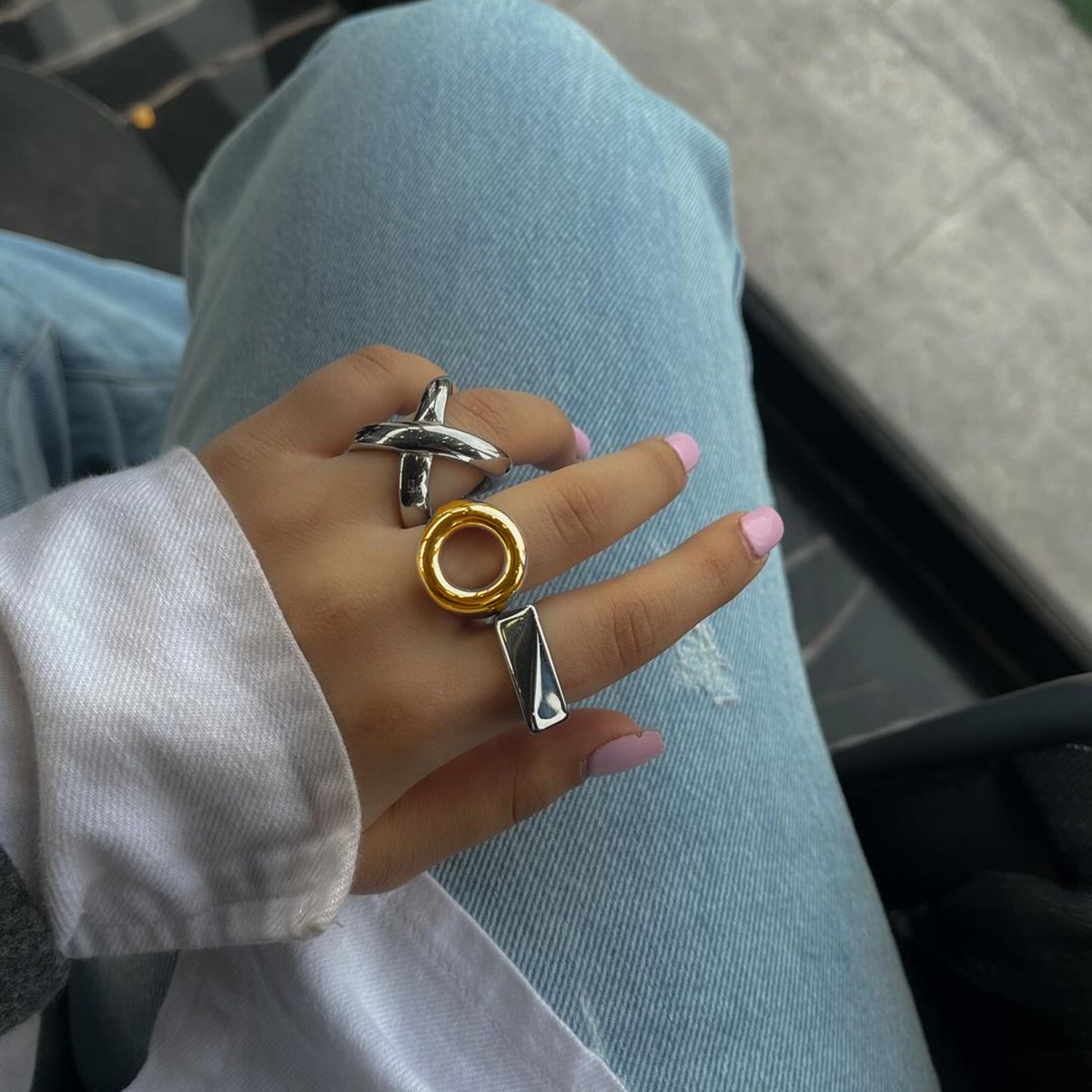 Gold Roxanne Chunky Hoop Ring