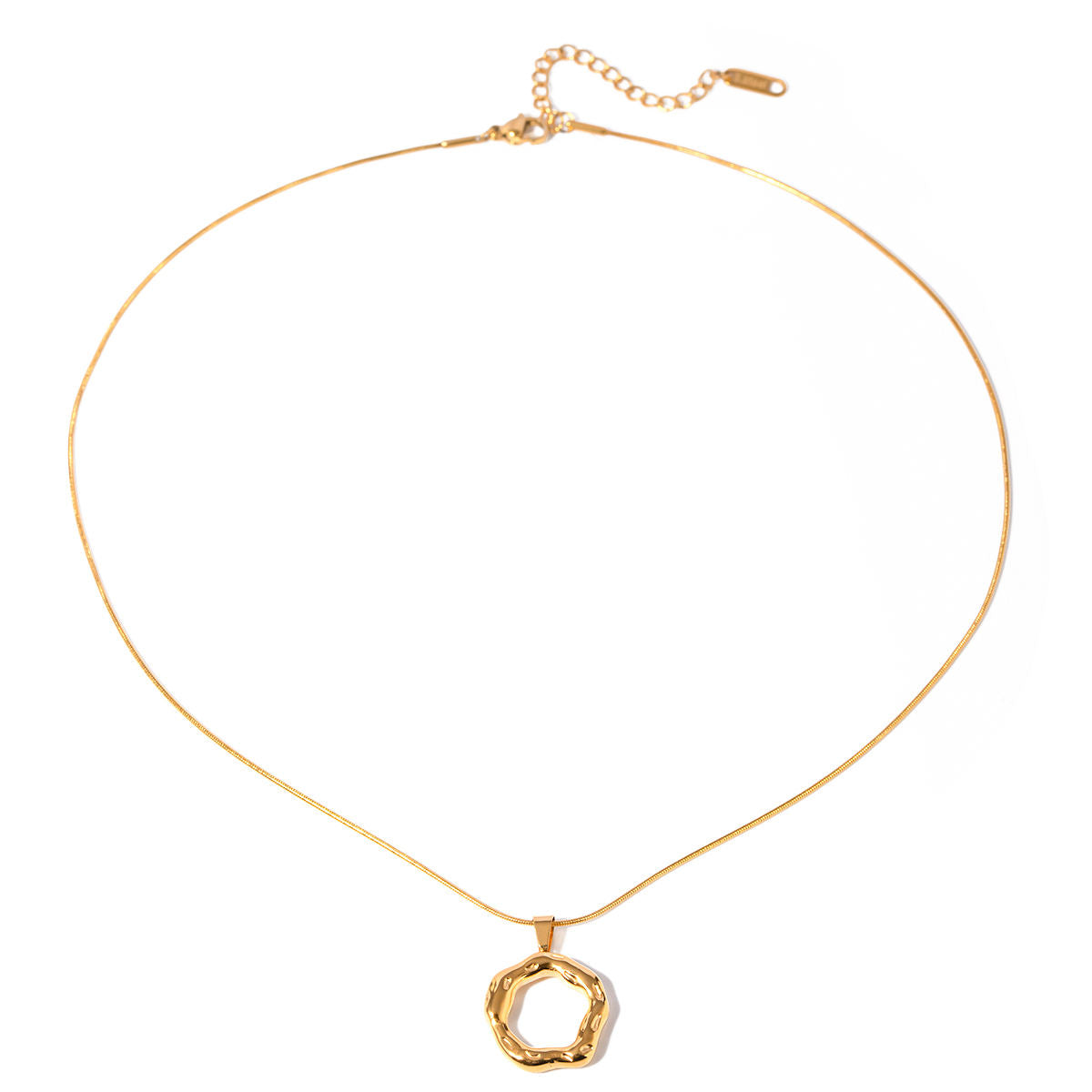 Natividad Textured Round Pendant Necklace