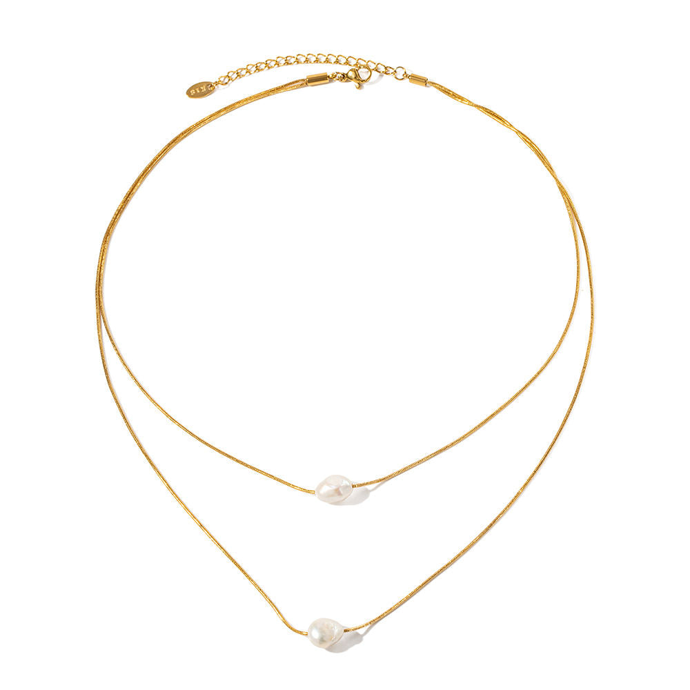 Norma Double Layered Freshwater Pearl Necklace