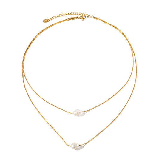 Norma Double Layered Freshwater Pearl Necklace