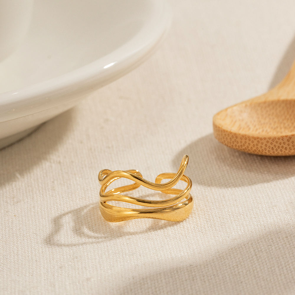 Rosanna Multi-layer Ripple Open Ring