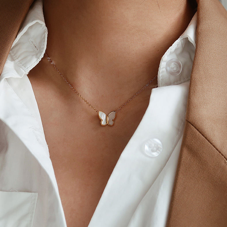 Nora Butterfly Pearl Necklace