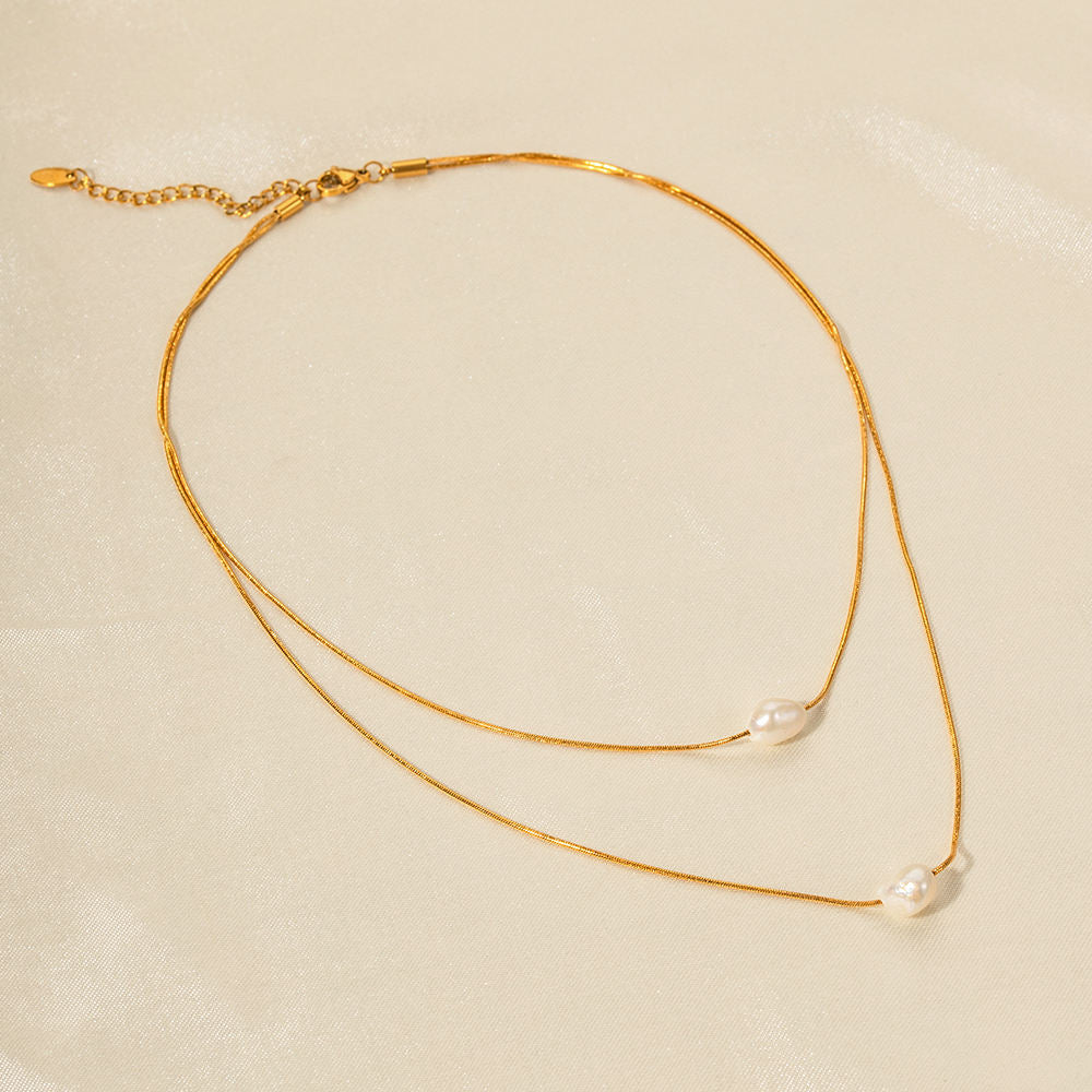 Norma Double Layered Freshwater Pearl Necklace