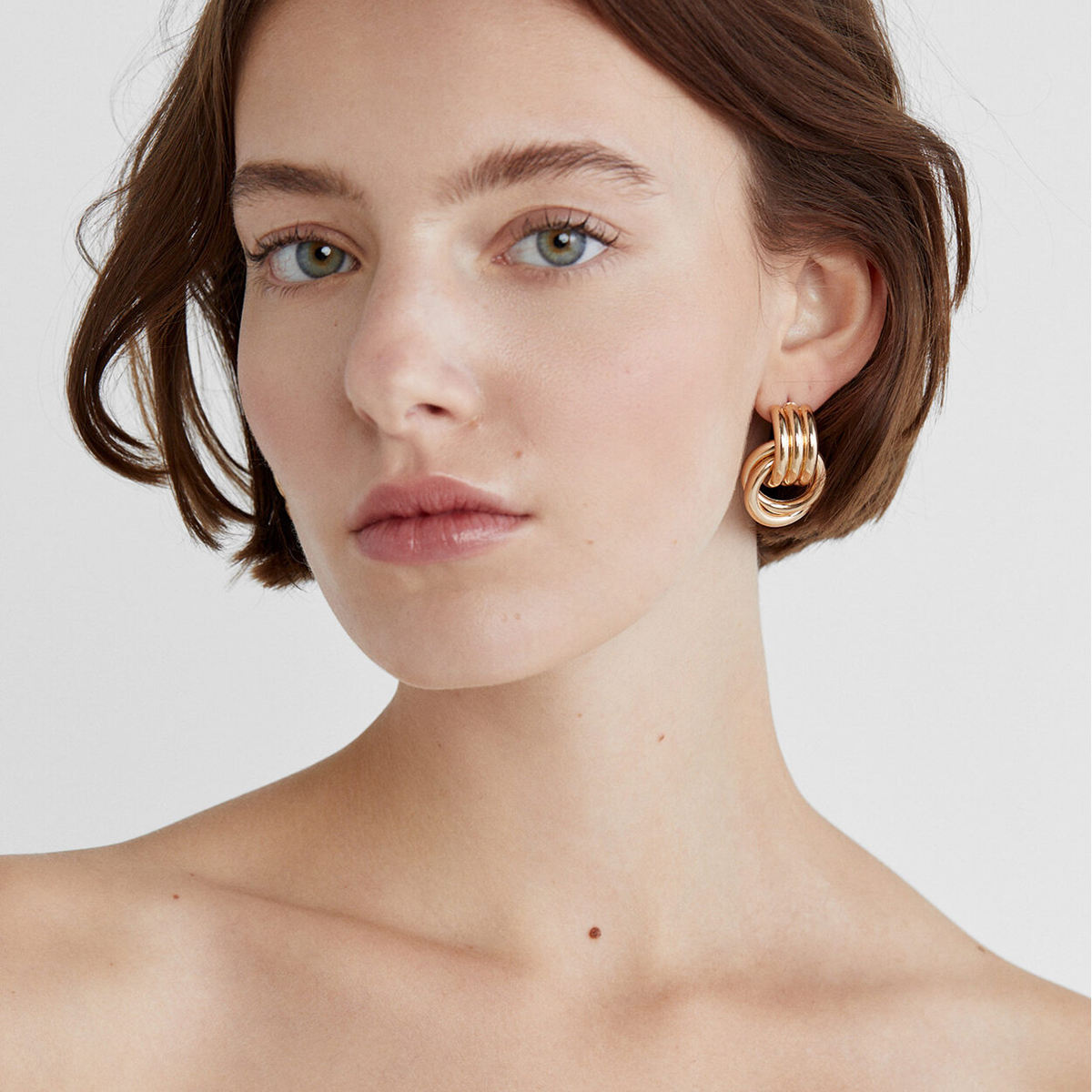 Gold Estella Layered Rope Stud Earrings