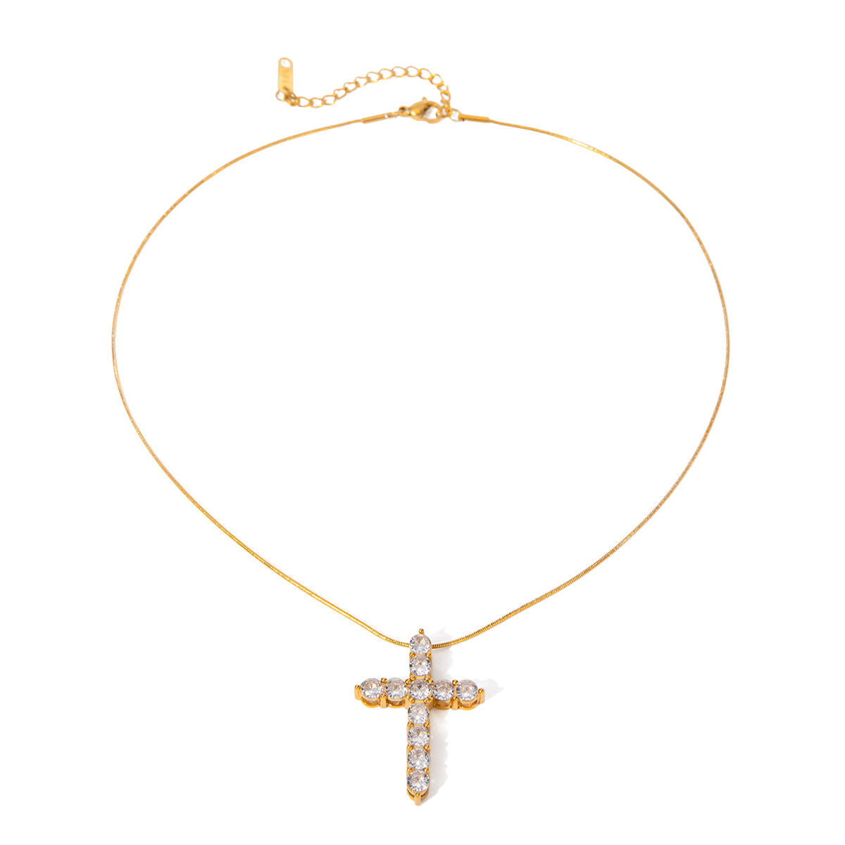 Noemi Cross Necklace with Zircon