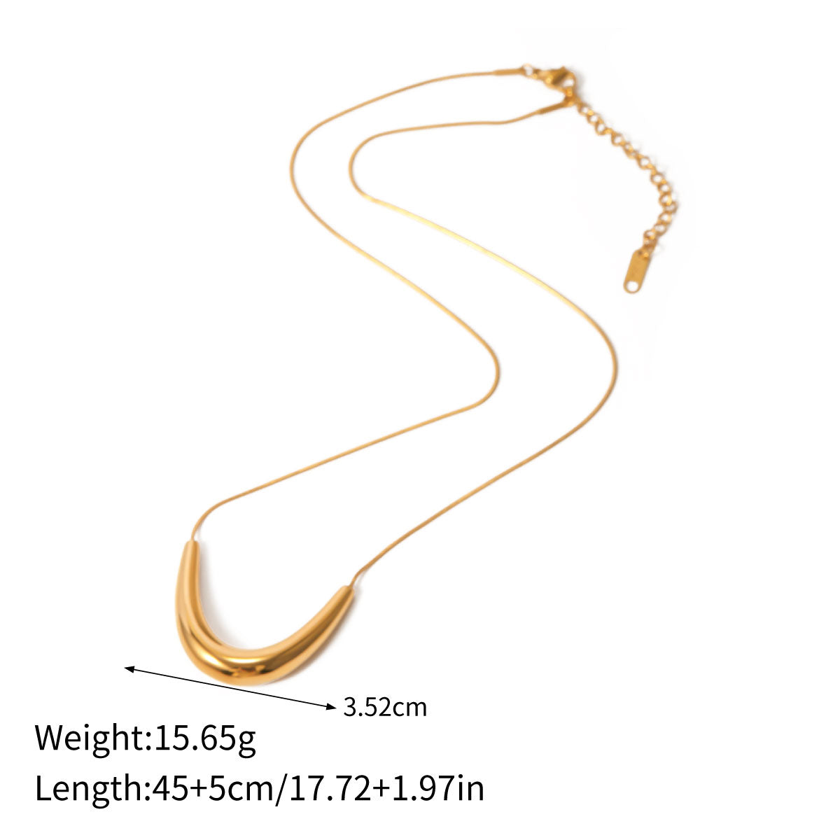 Noreen U Shape Smooth Smile Necklace
