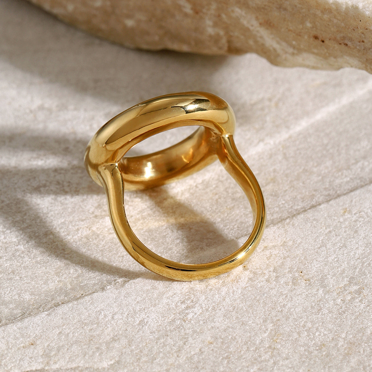 Gold Roxanne Chunky Hoop Ring