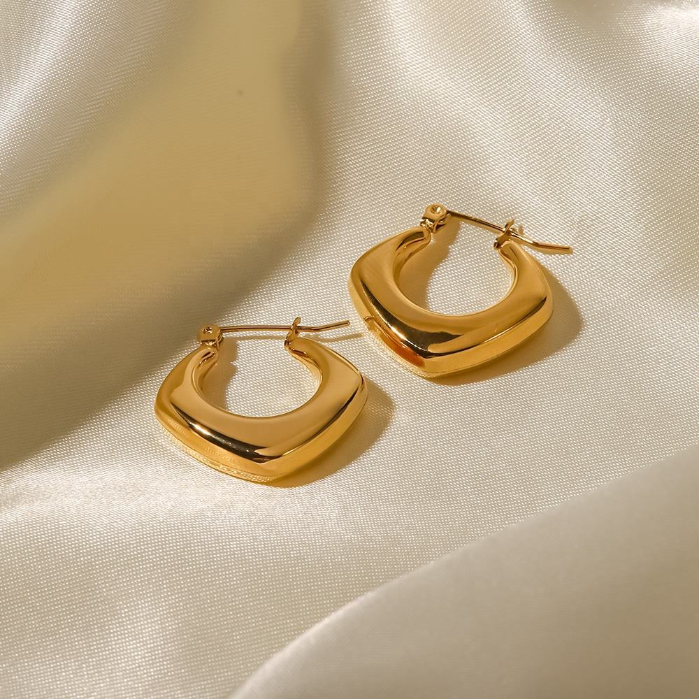 Emilia Rhombus Geometric Hoop Earrings