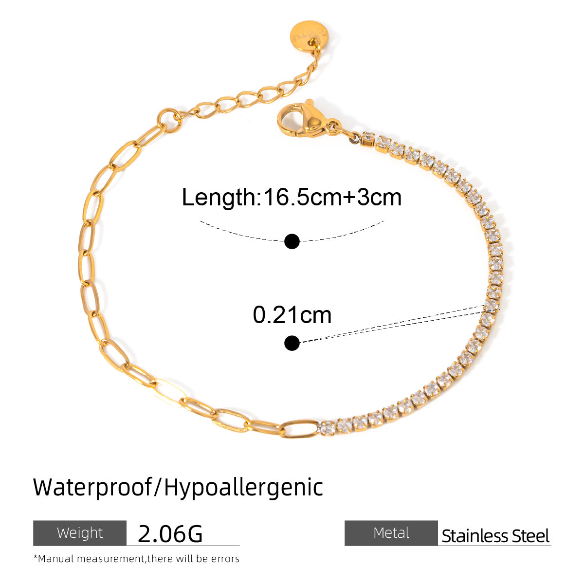 Benita Dual Tennis and Chain Bracelet