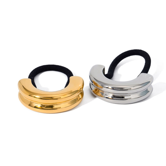 Gold Hana Glossy Double Arch Ponytail Hair Band