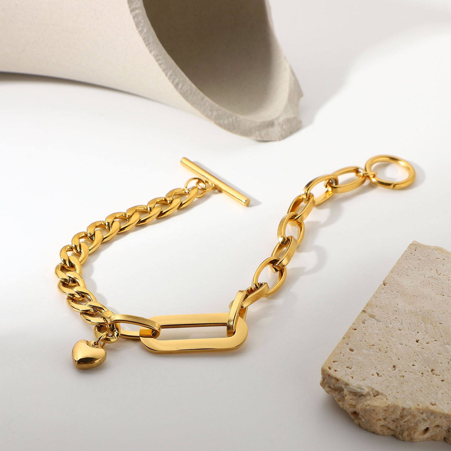 Belen Oval Link Dual Design Bracelet