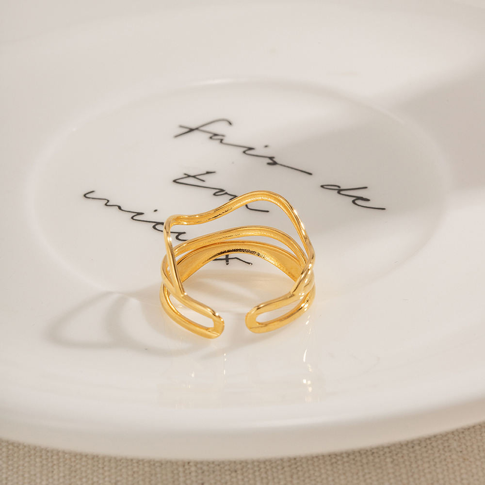Rosanna Multi-layer Ripple Open Ring