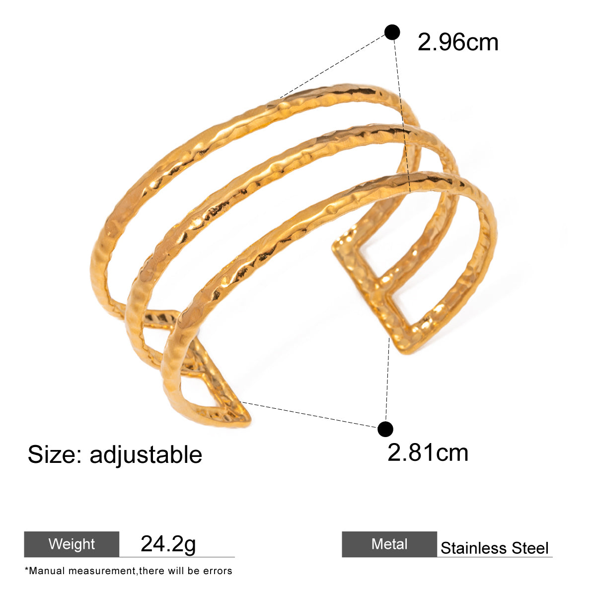 Blanca Minimalist 3 Layer Bangle