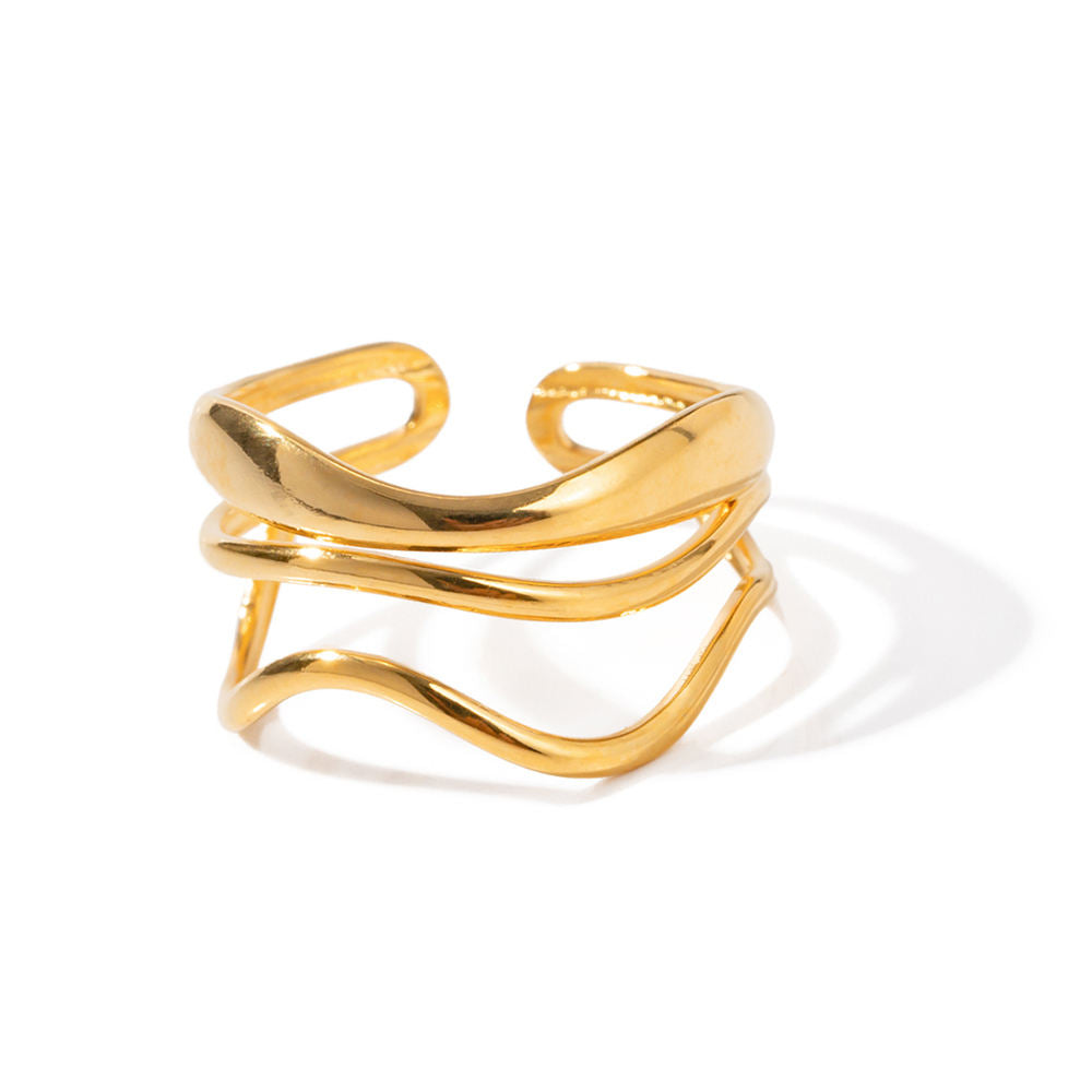 Rosanna Multi-layer Ripple Open Ring
