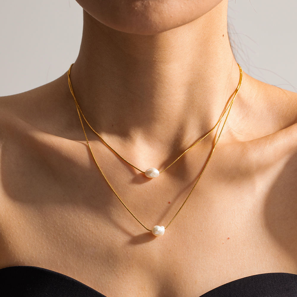 Norma Double Layered Freshwater Pearl Necklace