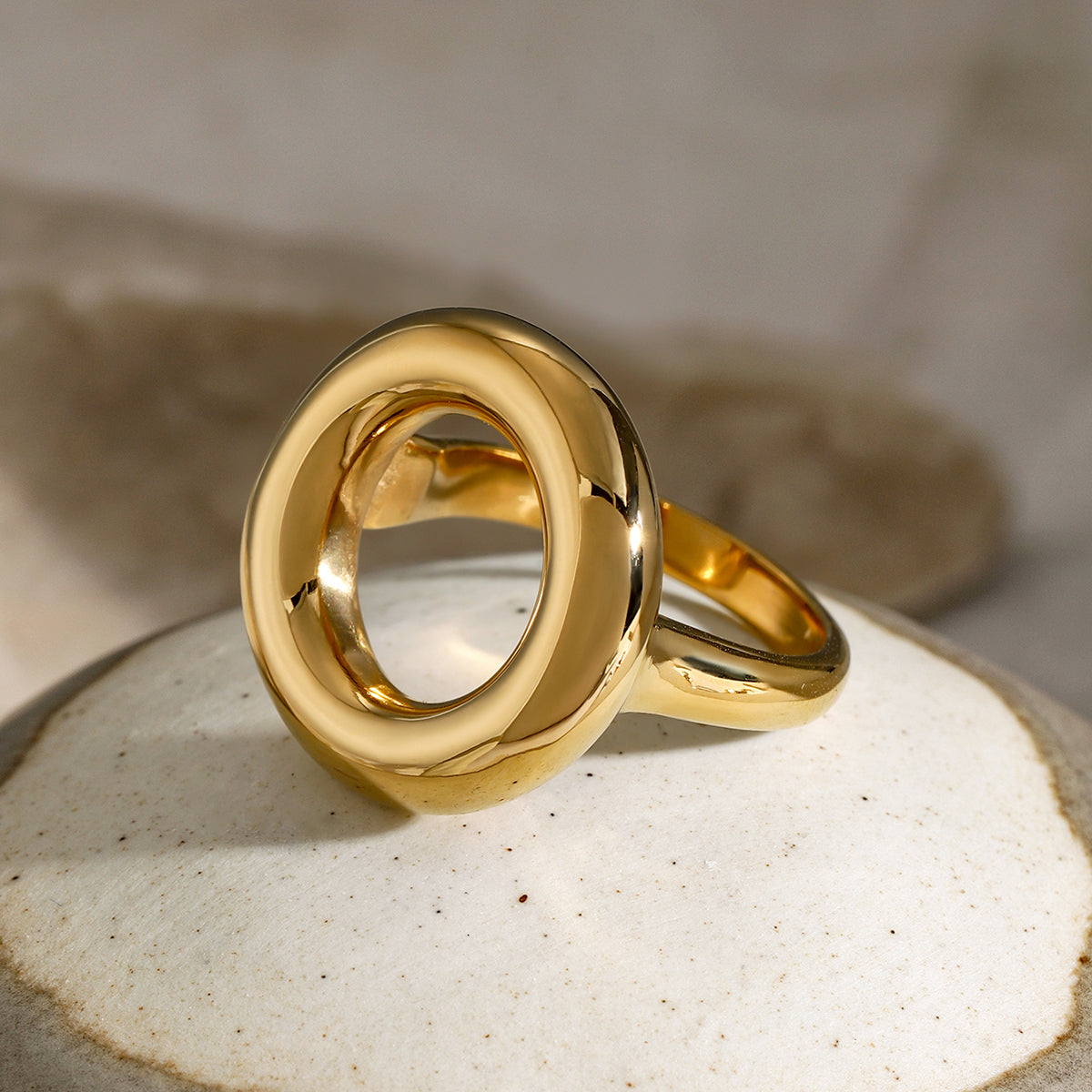 Gold Roxanne Chunky Hoop Ring