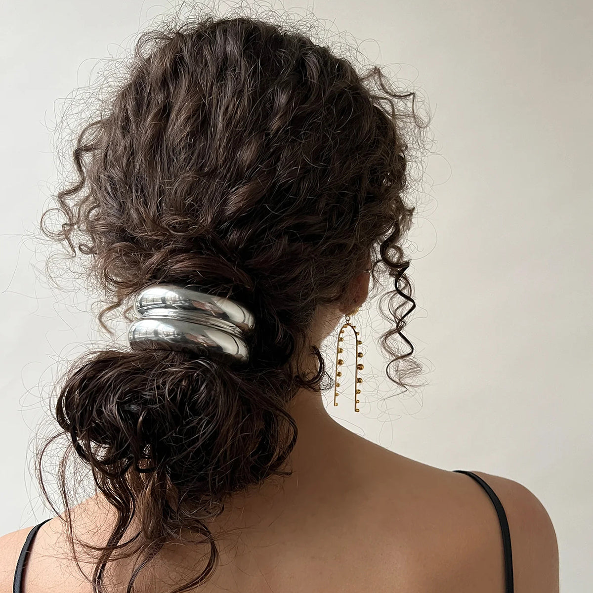 Silver Hana Glossy Double Arch Ponytail Hair Band