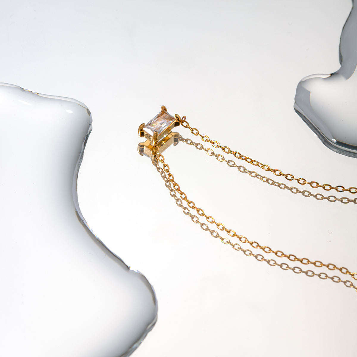 Nelia Rectangle Cubic Zirconia Pendant Necklace