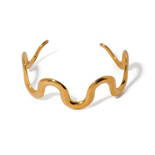 Bonifacia Twist Wavy Cuff Bangle
