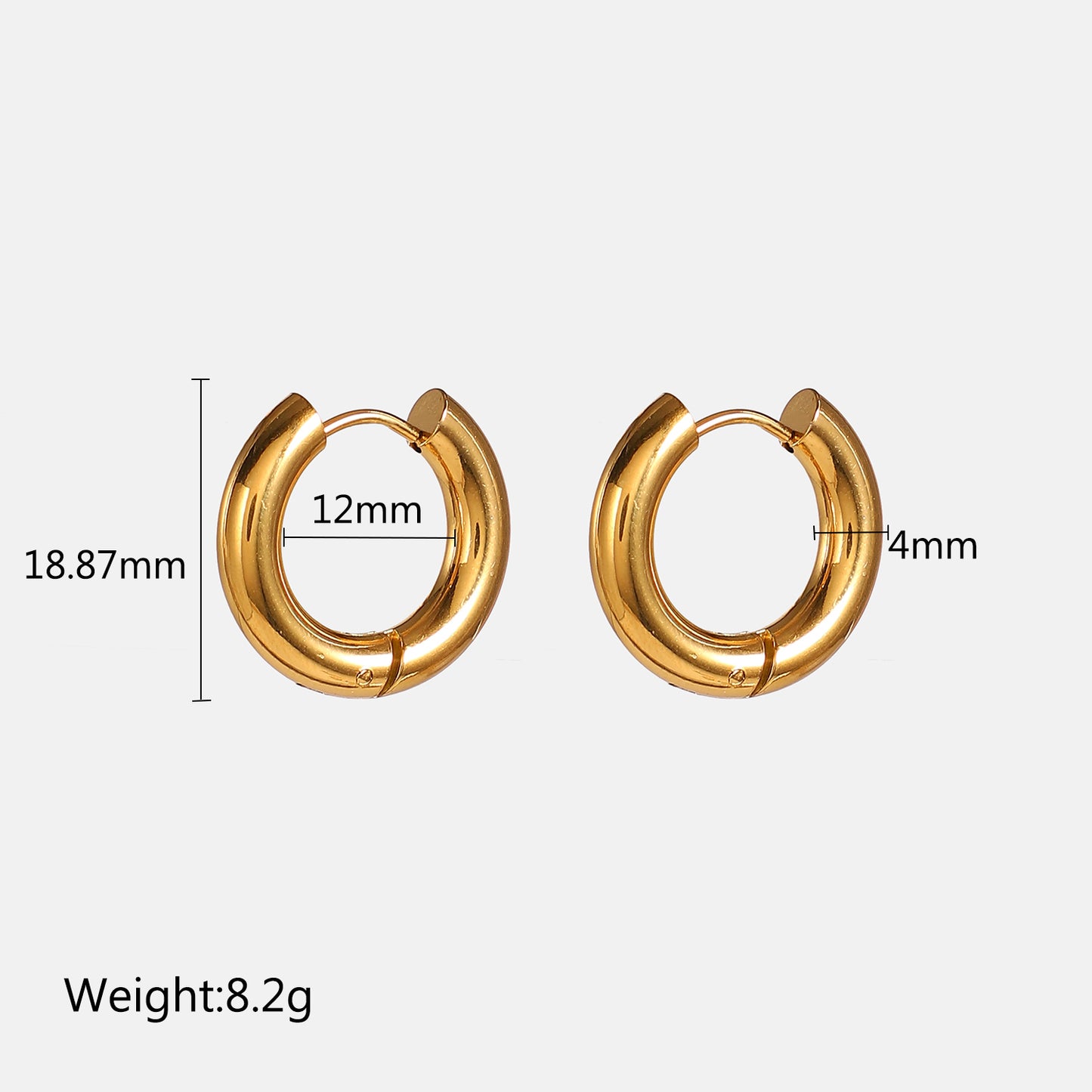 Ellie Circle Hoop Earrings (Gold, Silver)