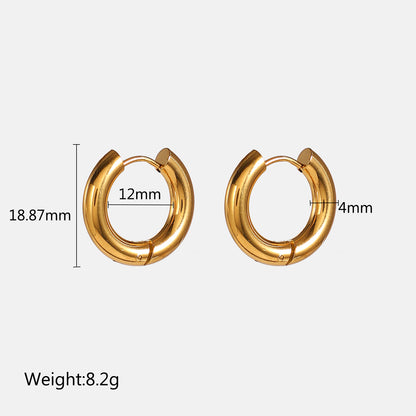 Ellie Circle Hoop Earrings (Gold, Silver)
