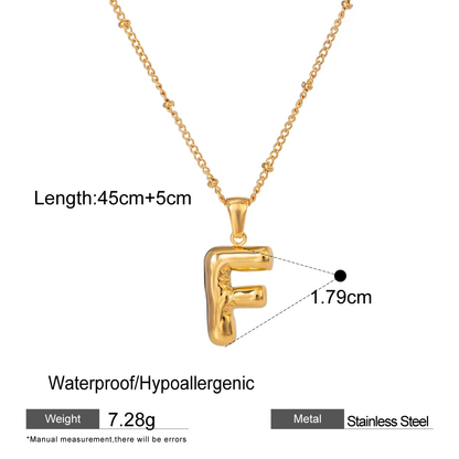 Nadia Letter Pendant Initial Necklace - Balloon Design