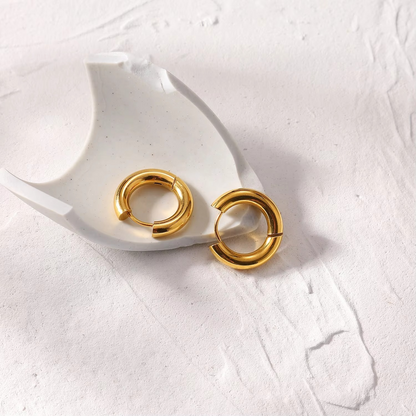Ellie Circle Hoop Earrings (Gold, Silver)