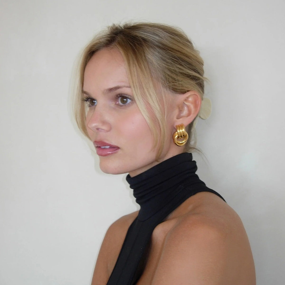 Gold Estella Layered Rope Stud Earrings