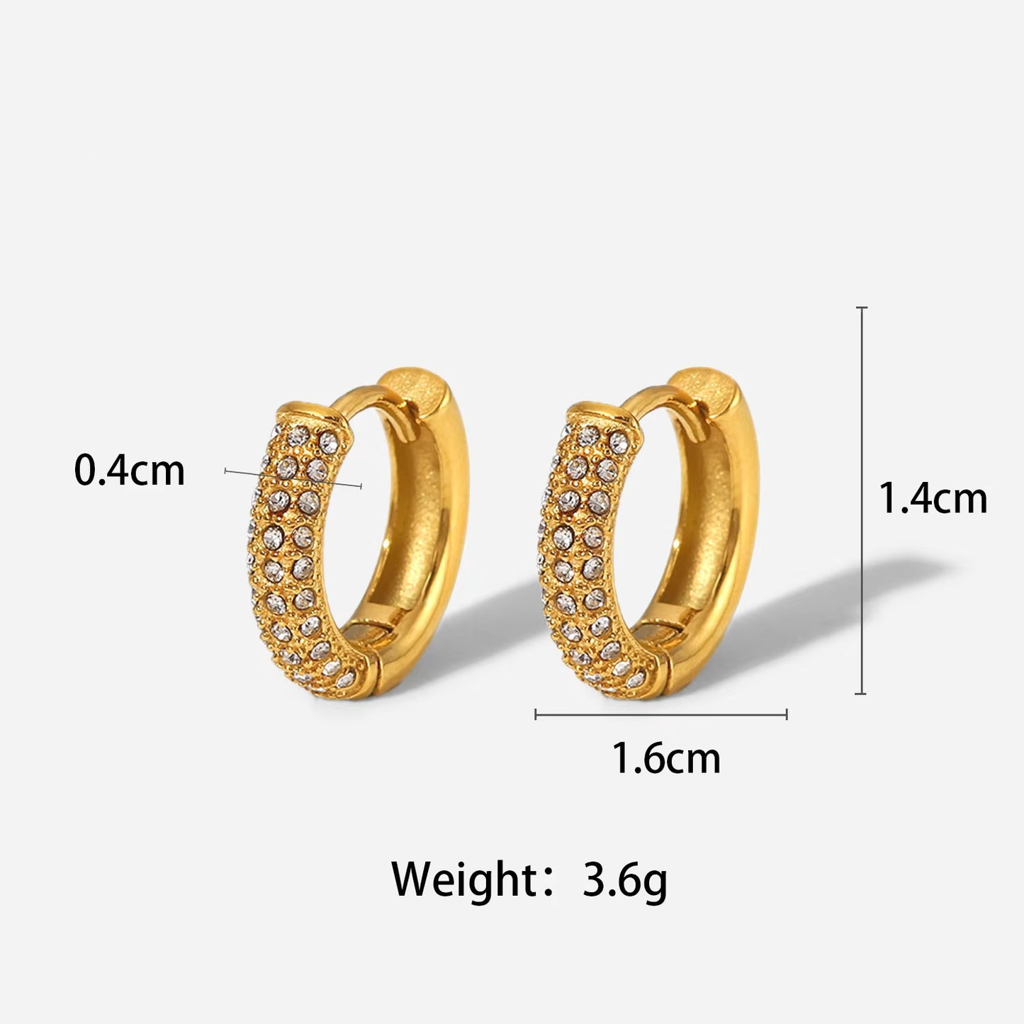 Eloisa Pavé Gold Hoop Earrings