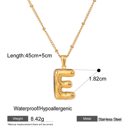 Nadia Letter Pendant Initial Necklace - Balloon Design