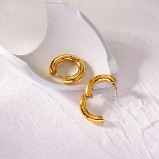 Ellie Circle Hoop Earrings (Gold, Silver)