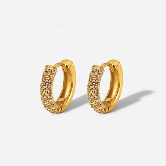 Eloisa Pavé Gold Hoop Earrings
