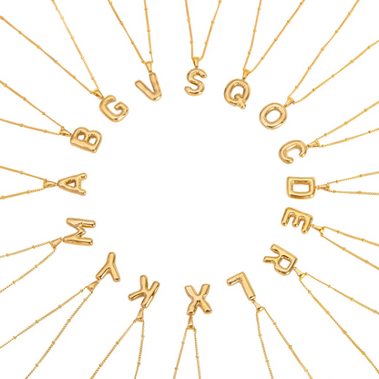 Nadia Letter Pendant Initial Necklace - Balloon Design