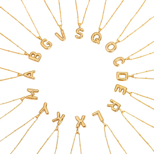 Nadia Letter Pendant Initial Necklace - Balloon Design