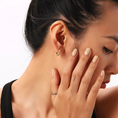 Eloisa Pavé Gold Hoop Earrings